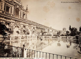 Sevilla, Alcázar, Jardines, estanque y galería de Don Pedro I. J. Laurent.