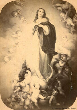 Reproducción de un grabado del óleo de Murillo titulado "La Inmaculada Concepción de los Venerables", del Museo del Prado de Madrid. Fotógrafo desconocido.