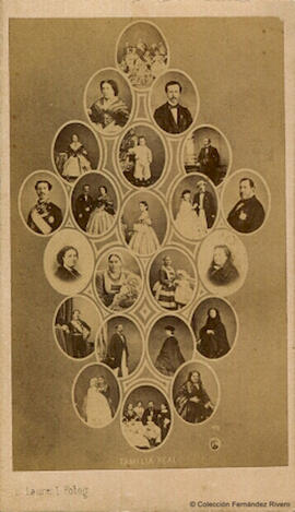 Madrid, retratos en medallones del árbol genealógico de la familia real, nº 2. J. Laurent.