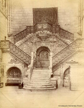 Burgos, Catedral, Escalera dorada de Diego de Siloé. Léon et Lévy.