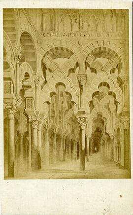 Córdoba, Reproducción de un dibujo representando el interior de la mezquita. L. Masson.