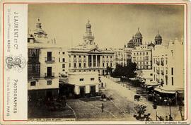 Cádiz, La plaza del pueblo (actual plaza de san Juan de Dios).  J. Laurent y Cia.