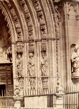 Toledo, Catedral, puerta de los Leones, costado de la derecha. J. Laurent.