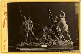 Murcia, escena escultórica de la "Caída de Jesús", obra de Francisco Salzillo. R. y B. Almagro.