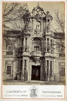 Sevilla, portada principal del palacio de San Telmo. J. Laurent.