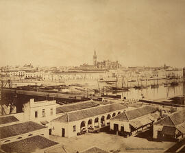 Sevilla, El Guadalquivir, la ciudad y la Catedral desde Triana. Luis Masson.