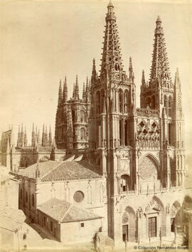 Burgos, la Catedral, fachada principal. Léon et Lévy.