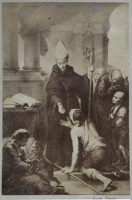 Reproducción óleo de Murillo “Santo Tomás de Villanueva dando limosna a los pobres”, Museo de Sevilla. Autor desconocido.