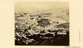 Málaga, vista panóramica de la zona norte, barrio de la Victoria y alrededores de la actual calle Cristo de la Epidemia. J. Laurent.
