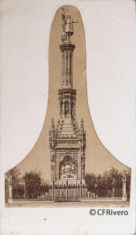 Reproducción del proyecto del monumento a Cristobal Colón en Madrid, de Arturo Mélida Alinari. Valentín Mendía.