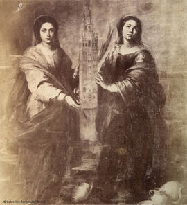 Sevilla, reproducción del óleo de Murillo "Santas Justa y Rufina" hoy en el Museo de Sevilla. Luis Léon Masson.
