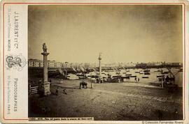 Cádiz, el puerto y la fachada marítima, desde la estación del ferrocarril.  J. Laurent.