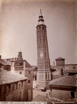 Zaragoza, la Torre Nueva o Torre Inclinada. J. Laurent y Cia.