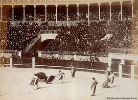 Madrid, Plaza de toros de la Fuente del Berro o de Goya, una corrida: pases con la muleta. Léon et Lévy.