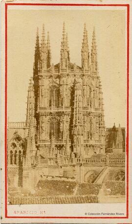 Burgos, Catedral, torre del crucero, exterior. Aparicio Hermanos.