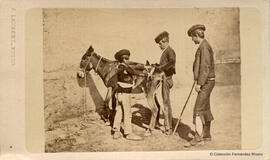 Granada, gitanos con burro. J. Laurent.