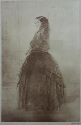 Reproducción óleo de Egron Lundgren (mujer de perfil con mantilla). Clifford.