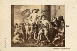 Madrid, reproducción del óleo de Nicolás Poussin: "David vencedor de Goliat", hoy en el Museo del Prado. H. Gautier