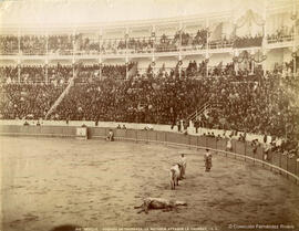 Plaza de toros durante una corrida, entrando a matar. Léon et Lévy.