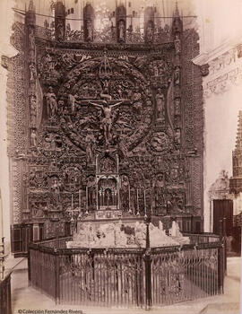 Burgos, Cartuja de Miraflores, retablo de la iglesia y sepulcros de los reyes Don Juan II y Doña Isabel de Portugal. Léon et Lévy.