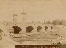 Valencia, Puente del Real y cauce del río Turia con lavanderas. Ángel García Cardona.