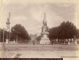 Barcelona, Salón de San Juan y monumento Rius Taulet. Quinsac.