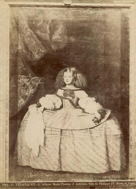 Reproducción del óleo de Velázquez, “Retrato de la infanta Maria Teresa", Museo del Prado. J. Laurent y Cia.