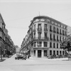 Málaga. Calle Larios. Acera de la Marina. Años cuarenta, siglo XX.