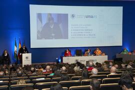Discurso de Teodomiro López. Investidura de Hermanfrid Schubart, Alejandro Portes y Luis Enrique de la Villa como Doctores "Honoris Causa" por la Universidad de Málaga. Paraninfo. Octubre de 2024