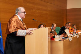 Discurso de Alfonso García Cerezo. Investidura de Aníbal Ollero como Doctor "Honoris Causa" por la Universidad de Málaga. Edificio del Rectorado. Mayo de 2025