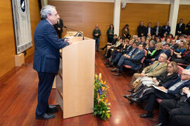 Intervención de José Ángel Narváez en la toma de posesión del nuevo Consejo de Dirección de la Universidad de Málaga. Edificio del Rectorado.  Febrero de 2020