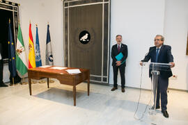 Intervención de José Ángel Narváez. Toma de posesión de nuevo funcionariado de la Escala Administrativa. Edificio del Rectorado. Marzo de 2019