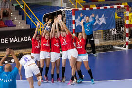 Partido Rusia - Polonia. Categoría femenina. Campeonato del Mundo Universitario de Balonmano. Antequera. Julio de 2016