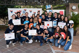 Voluntarios. Welcome to UMA. Bienvenida a los alumnos de intercambio internacional de la Universidad de Málaga. Jardín botánico. Octubre de 2019