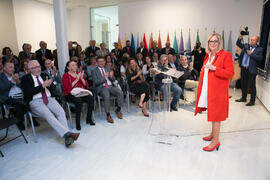 Adelaida de la Calle. Presentación del cuadro de la rectora Adelaida de la Calle en la Galería de Rectores de la Universidad de Málaga. Edificio del Rectorado. Marzo de 2019