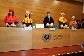 Mesa presidencial. Investidura de Jorge Martínez-Vázquez como Doctor "Honoris Causa" por la Universidad de Málaga. Edificio del Rectorado. Julio de 2025