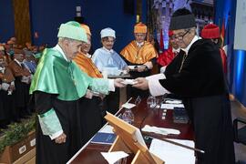 Investidura de Hermanfrid Schubart, Alejandro Portes y Luis Enrique de la Villa como Doctores "Honoris Causa" por la Universidad de Málaga. Paraninfo. Octubre de 2024