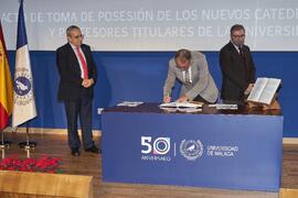 Toma de posesión de Matías Francisco Mérida Rodríguez como catedrático del Área de Análisis Geográfico Regional de la Universidad de Málaga. Paraninfo. Diciembre de 2022