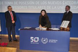 Toma de posesión de Carmen del Rocío Monedero Morales como profesora titular del Área de Periodismo de la Universidad de Málaga. Paraninfo. Diciembre de 2022