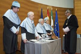 Investidura como "Doctores Honoris Causa" de Antonio García Berrio y Pilar Palomo Vázquez por la Facultad de Filosofía y Letras de la Universidad de Málaga. Edificio del Rectorado. Junio de 2024