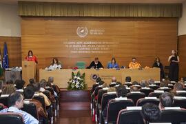 Discurso de Elsa Marina Álvarez. Investidura como "Doctores Honoris Causa" de Antonio García Berrio y Pilar Palomo Vázquez por la Facultad de Filosofía y Letras de la Universidad de Málaga. Edificio del Rectorado. Junio de 2024