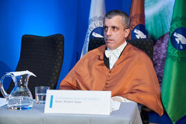 Bernardo Quintero en su investidura como Doctor "Honoris Causa" por la Universidad de Málaga. Paraninfo. Marzo de 2025