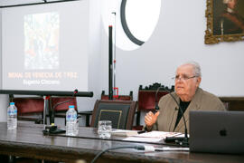 Eugenio Chicano en el Aula de Cultura de Diario Sur. Sociedad Económica Amigos del País. Junio de 2019