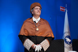 Javier López en la investidura de Bernardo Quintero como Doctor "Honoris Causa" por la Universidad de Málaga. Paraninfo. Marzo de 2025