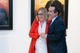 Adelaida de la Calle y Antonio Montiel. Presentación del cuadro de la rectora Adelaida de la Calle en la Galería de Rectores de la Universidad de Málaga. Edificio del Rectorado. Marzo de 2019