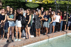 Alumnas y alumnos en el III Encuentro de Bienvenida para los participantes del "Buddy Program". Jardín Botánico. Octubre de 2019