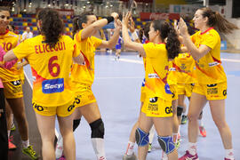 Partido Rumanía - España. Categoría femenina. Campeonato del Mundo Universitario de Balonmano. Antequera. Junio de 2016
