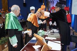Investidura de Hermanfrid Schubart, Alejandro Portes y Luis Enrique de la Villa como Doctores "Honoris Causa" por la Universidad de Málaga. Paraninfo. Octubre de 2024