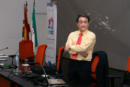 Dong Sung Cho. Jornada de celebración del Décimo Aniversario de colaboración de la Universidad de Málaga y la Universidad Nacional de Incheon. Complejo de Estudios Sociales y Comercio. Octubre de 2019