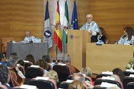 Discurso de Antonio García Berrio. Investidura como "Doctores Honoris Causa" de Antonio García Berrio y Pilar Palomo Vázquez por la Facultad de Filosofía y Letras de la Universidad de Málaga. Edificio del Rectorado. Junio de 2024